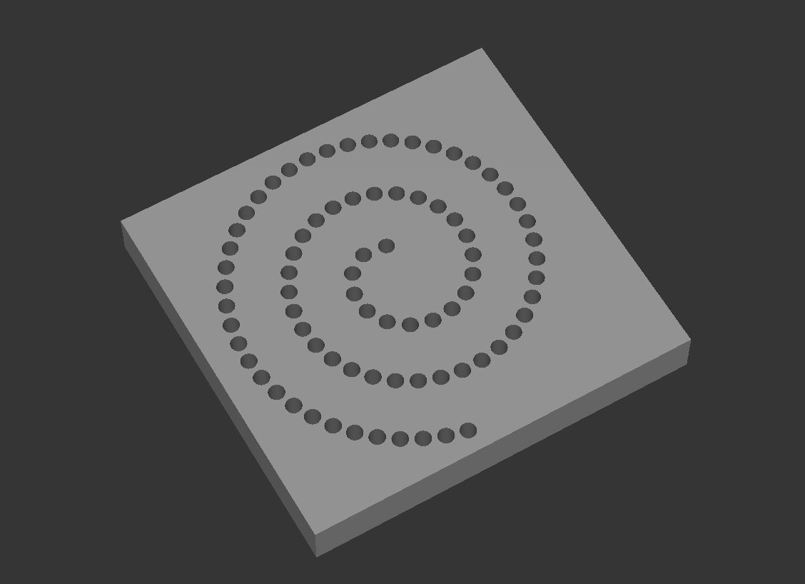 Motif de points équidistants en spirale